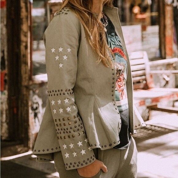 NEW Spell Eagleback Matinee Embellished Jacket Khaki Large - Picture 16 of 16